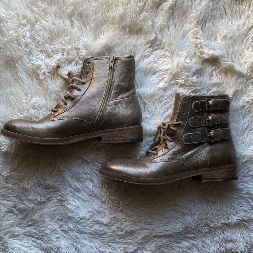 Matisse Metallic Leather Boots Anthropology
